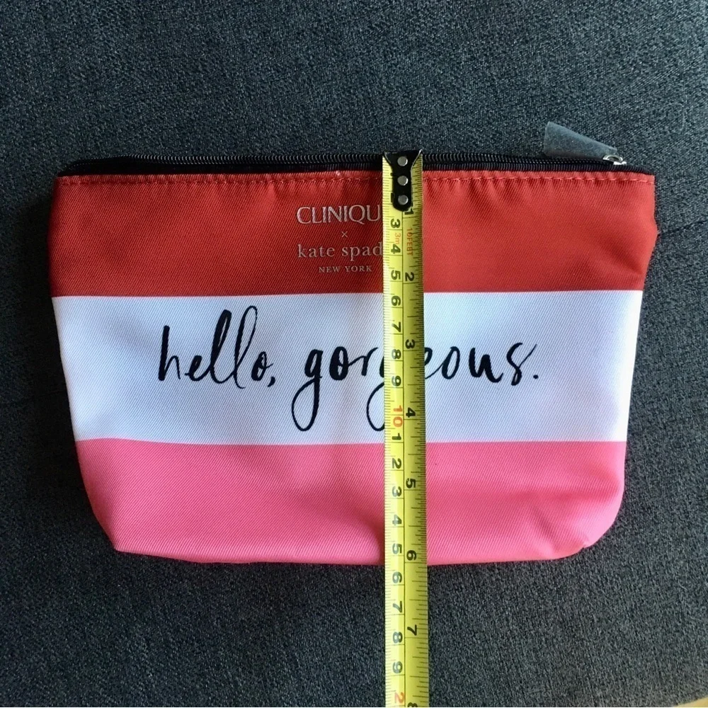 Clinique x Kate Spade “hello, gorgeous” Travel, Makeup Bag, Red, Pink
